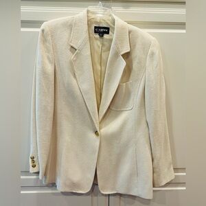 Women's Cream Blazer Ellen Tracy Company 100% Silk Size 14